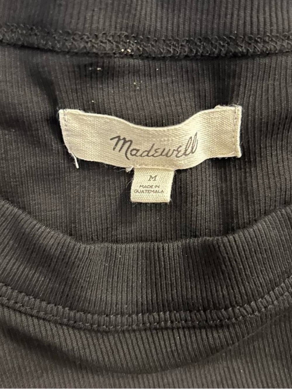 Madewell Black Ribbed Crewneck Tank Womens M Layering Classic Minimalist Basics - Picture 2 of 5